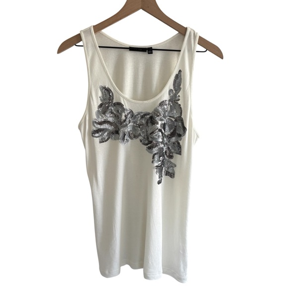 Apt. 9 Graphic Sequined Sleeveless Tank Top Size XL Casual Festival Dressy - Picture 1 of 14